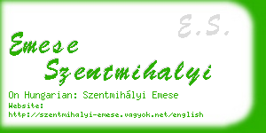 emese szentmihalyi business card